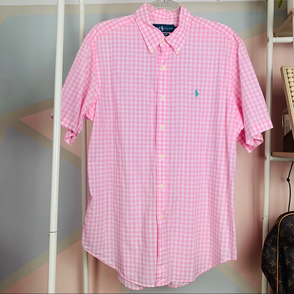 Ralph Lauren gingham button down shirt